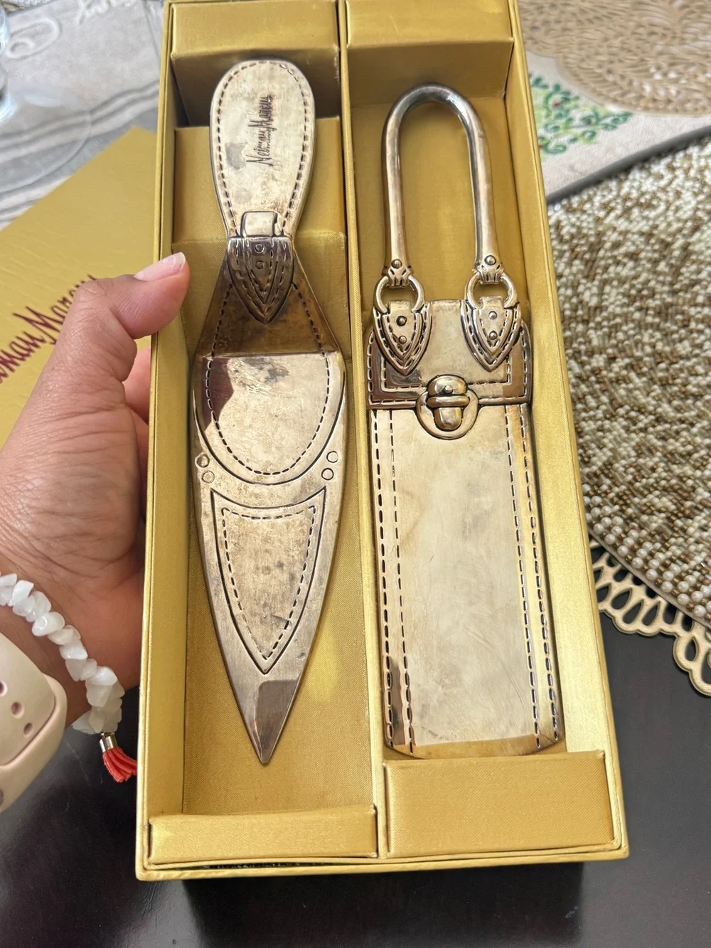 Neiman Marcus Silver Plate Cake And Pie Server Stiletto Shoe And Handbag